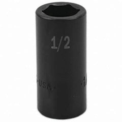 SK - Impact Socket - 3/8"DR 6PT 1/2" SEMI-DEEP IMPACT SOCKET - Eagle Tool & Supply