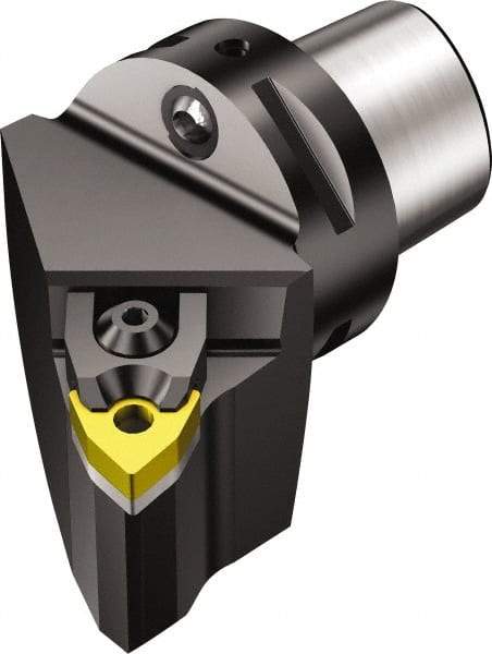 Sandvik Coromant - Left Hand, C3 WNMG 332 Modular Turning and Profiling Cutting Unit Head - Pin and Wedge Holding Method, Inch Hole Diameter, Through Coolant - Eagle Tool & Supply
