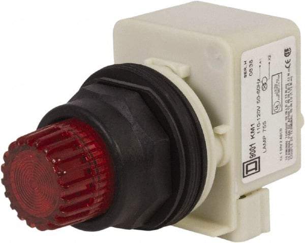 Schneider Electric - 30mm Mount Hole, Extended Straight, Pushbutton Switch Only - Red Pushbutton, Momentary (MO) - Eagle Tool & Supply