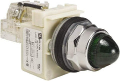 Schneider Electric - 120 VAC Green Lens Indicating Light - Screw Clamp Connector - Eagle Tool & Supply