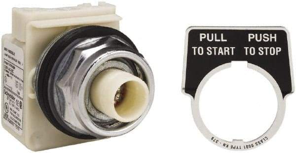 Schneider Electric - 30mm Mount Hole, Extended Straight, Pushbutton Switch Only - Maintained (MA) - Eagle Tool & Supply