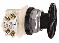 Schneider Electric - 30mm Mount Hole, Extended Straight, Pushbutton Switch with Contact Block - Black Pushbutton, Momentary (MO) - Eagle Tool & Supply