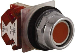 Schneider Electric - 30mm Mount Hole, Extended Straight, Pushbutton Switch with Contact Block - Red Pushbutton, Momentary (MO) - Eagle Tool & Supply