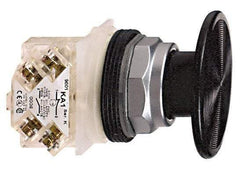 Schneider Electric - 30mm Mount Hole, Extended Mushroom Head, Pushbutton Switch with Contact Block - Round, Black Pushbutton, Momentary (MO) - Eagle Tool & Supply