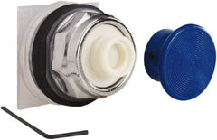 Schneider Electric - Flush Pushbutton Switch Operator - Blue, Round Button, Nonilluminated - Eagle Tool & Supply