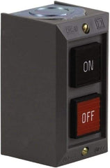 Schneider Electric - 2 Operator, Projecting Pushbutton Control Station - Off, On (Legend), Momentary Switch, NO/NC Contact, NEMA 1 - Eagle Tool & Supply