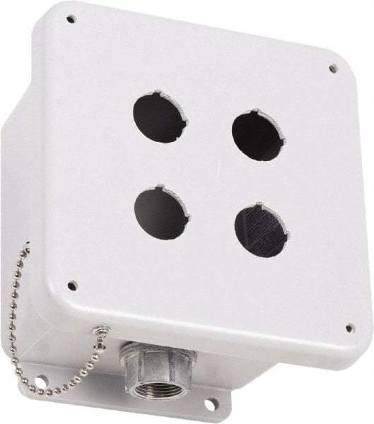 Square D - 4 Hole, 30mm Hole Diameter, Polymer Pushbutton Switch Enclosure - 3, 4, 13, 4X NEMA Rated - Eagle Tool & Supply