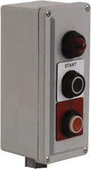 Square D - 3 Operator, Pushbutton Control Station - Start-Stop (Legend), Momentary Switch, NO/2NC Contact, NEMA 1, 13, 3, 4 - Eagle Tool & Supply