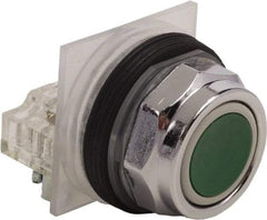 Schneider Electric - 30mm Mount Hole, Flush, Pushbutton Switch Only - Round, Green Pushbutton, Nonilluminated, Momentary (MO) - Eagle Tool & Supply