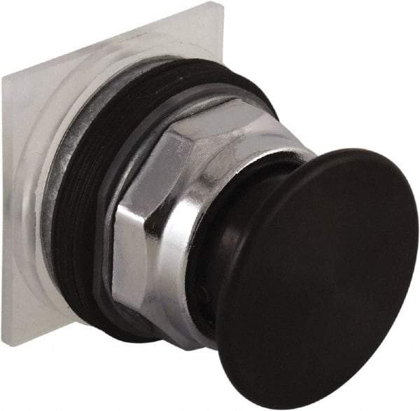 Schneider Electric - 30mm Mount Hole, Extended Mushroom Head, Pushbutton Switch Only - Round, Black Pushbutton, Nonilluminated, Maintained (MA) - Eagle Tool & Supply