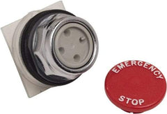 Schneider Electric - 1.18 Inch Mount Hole, Extended Straight, Pushbutton Switch Only - Round, Red Pushbutton, Momentary (MO), Weatherproof, Dust and Oil Resistant - Eagle Tool & Supply