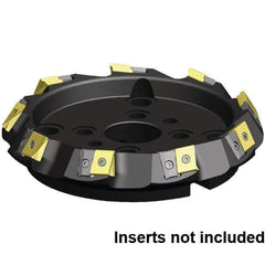 Kennametal - 10 Inserts, 315mm Cut Diam, 60mm Arbor Diam, 21.36mm Max Depth of Cut, Indexable Square-Shoulder Face Mill - 30° Lead Angle, 80mm High, LN_U221012PNSR-__ Insert Compatibility, Series MEGA 60 - Eagle Tool & Supply