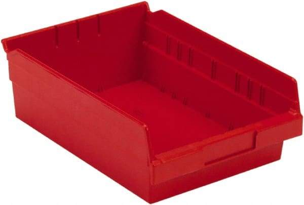 LEWISBins+ - 11-5/8" Deep, Red Hopper Shelf Bin - 4" High x 8-3/8" Wide x 11-5/8" Long - Eagle Tool & Supply