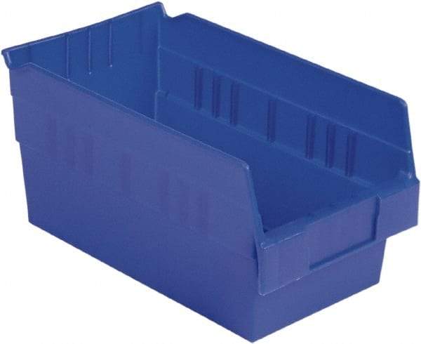 LEWISBins+ - 11-5/8" Deep, Blue Hopper Shelf Bin - 6" High x 6-5/8" Wide x 11-5/8" Long - Eagle Tool & Supply