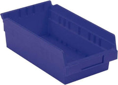 LEWISBins+ - 11-5/8" Deep, Blue Hopper Shelf Bin - 4" High x 6-5/8" Wide x 11-5/8" Long - Eagle Tool & Supply