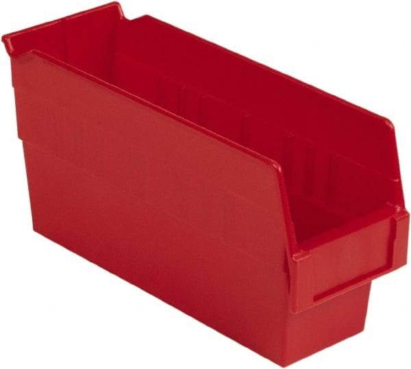 LEWISBins+ - 11-5/8" Deep, Red Hopper Shelf Bin - 6" High x 4-1/8" Wide x 11-5/8" Long - Eagle Tool & Supply