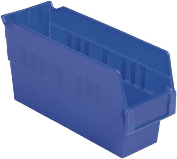 LEWISBins+ - 11-5/8" Deep, Blue Hopper Shelf Bin - 6" High x 4-1/8" Wide x 11-5/8" Long - Eagle Tool & Supply