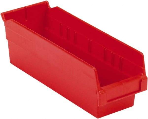 LEWISBins+ - 11-5/8" Deep, Red Hopper Shelf Bin - 4" High x 4-1/8" Wide x 11-5/8" Long - Eagle Tool & Supply