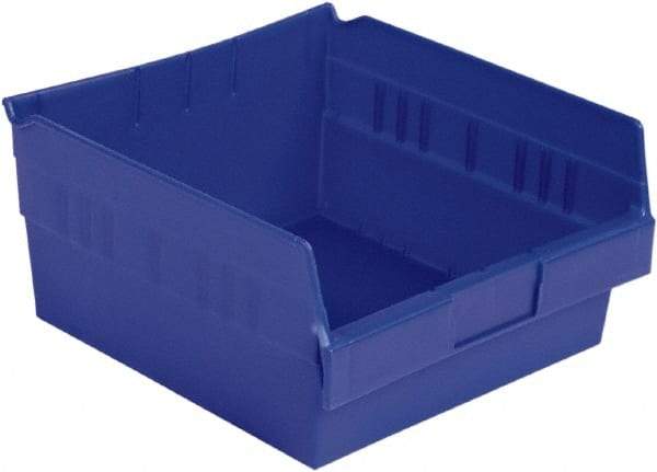 LEWISBins+ - 11-5/8" Deep, Blue Hopper Shelf Bin - 6" High x 11-1/8" Wide x 11-5/8" Long - Eagle Tool & Supply