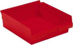 LEWISBins+ - 11-5/8" Deep, Red Hopper Shelf Bin - 4" High x 11-1/8" Wide x 11-5/8" Long - Eagle Tool & Supply