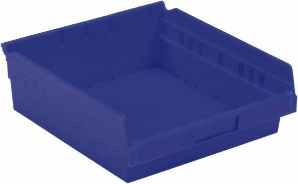 LEWISBins+ - 11-5/8" Deep, Blue Hopper Shelf Bin - 4" High x 11-1/8" Wide x 11-5/8" Long - Eagle Tool & Supply