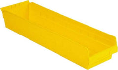 LEWISBins+ - 23-5/8" Deep, Yellow Hopper Shelf Bin - 4" High x 6-5/8" Wide x 23-5/8" Long - Eagle Tool & Supply