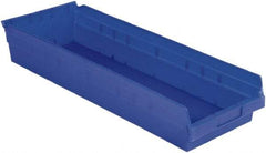 LEWISBins+ - 23-5/8" Deep, Blue Hopper Shelf Bin - 4" High x 8-3/8" Wide x 23-5/8" Long - Eagle Tool & Supply