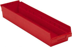 LEWISBins+ - 23-5/8" Deep, Red Hopper Shelf Bin - 4" High x 6-5/8" Wide x 23-5/8" Long - Eagle Tool & Supply