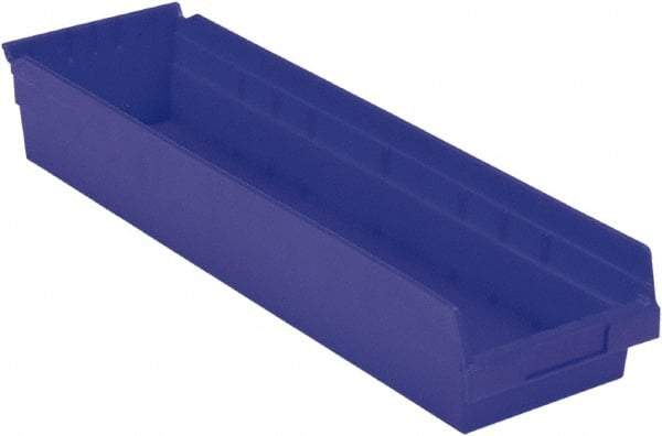 LEWISBins+ - 23-5/8" Deep, Blue Hopper Shelf Bin - 4" High x 6-5/8" Wide x 23-5/8" Long - Eagle Tool & Supply