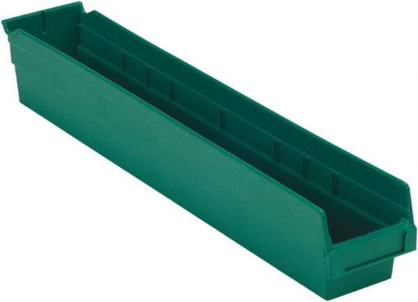 LEWISBins+ - 23-5/8" Deep, Green Hopper Shelf Bin - 4" High x 4-1/8" Wide x 23-5/8" Long - Eagle Tool & Supply