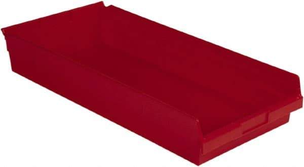 LEWISBins+ - 23-5/8" Deep, Red Hopper Shelf Bin - 4" High x 11-1/8" Wide x 23-5/8" Long - Eagle Tool & Supply