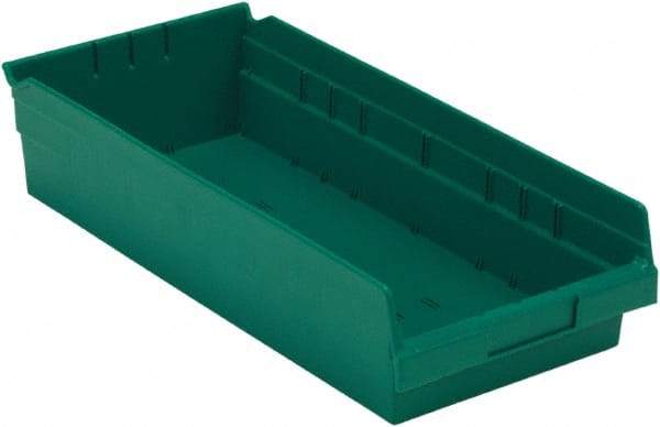 LEWISBins+ - 17-7/8" Deep, Green Hopper Shelf Bin - 4" High x 8-3/8" Wide x 17-7/8" Long - Eagle Tool & Supply