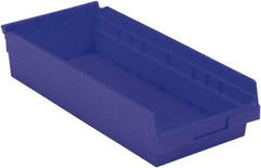 LEWISBins+ - 17-7/8" Deep, Blue Hopper Shelf Bin - 4" High x 8-3/8" Wide x 17-7/8" Long - Eagle Tool & Supply