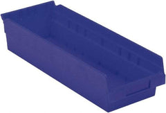 LEWISBins+ - 17-7/8" Deep, Blue Hopper Shelf Bin - 4" High x 6-5/8" Wide x 17-7/8" Long - Eagle Tool & Supply