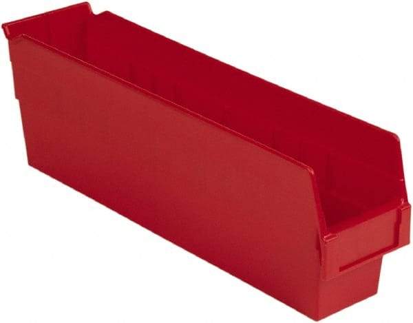 LEWISBins+ - 17-7/8" Deep, Red Hopper Shelf Bin - 6" High x 4-1/8" Wide x 17-7/8" Long - Eagle Tool & Supply