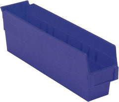 LEWISBins+ - 17-7/8" Deep, Blue Hopper Shelf Bin - 6" High x 4-1/8" Wide x 17-7/8" Long - Eagle Tool & Supply