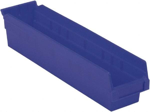 LEWISBins+ - 17-7/8" Deep, Blue Hopper Shelf Bin - 4" High x 4-1/8" Wide x 17-7/8" Long - Eagle Tool & Supply