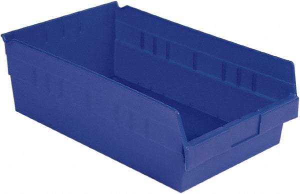 LEWISBins+ - 17-7/8" Deep, Blue Hopper Shelf Bin - 6" High x 11-1/8" Wide x 17-7/8" Long - Eagle Tool & Supply