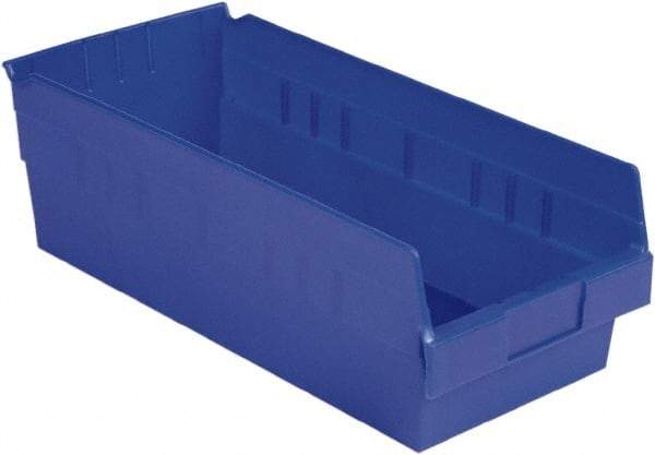 LEWISBins+ - 17-7/8" Deep, Blue Hopper Shelf Bin - 6" High x 8-3/8" Wide x 17-7/8" Long - Eagle Tool & Supply