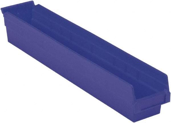 LEWISBins+ - 23-5/8" Deep, Blue Hopper Shelf Bin - 4" High x 4-1/8" Wide x 23-5/8" Long - Eagle Tool & Supply