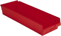 LEWISBins+ - 23-5/8" Deep, Red Hopper Shelf Bin - 4" High x 8-3/8" Wide x 23-5/8" Long - Eagle Tool & Supply