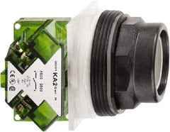 Schneider Electric - 30mm Mount Hole, Extended Straight, Pushbutton Switch with Contact Block - Octagon, Green Pushbutton, Momentary (MO) - Eagle Tool & Supply