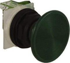 Schneider Electric - 30mm Mount Hole, Extended Straight, Pushbutton Switch with Contact Block - Green Pushbutton, Momentary (MO) - Eagle Tool & Supply