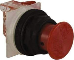 Schneider Electric - 30mm Mount Hole, Extended Straight, Pushbutton Switch with Contact Block - Red Pushbutton, Momentary (MO) - Eagle Tool & Supply