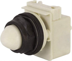 Schneider Electric - 110 VAC at 50/60 Hz via Transformer, 120 VAC at 50/60 Hz via Transformer White Lens Indicating Light - Round Lens, Screw Clamp Connector, Corrosion Resistant, Dust Resistant, Oil Resistant - Eagle Tool & Supply