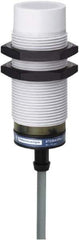 Telemecanique Sensors - PNP, 15mm Detection, Cylinder, Capacitive Proximity Sensor - IP67, 12 to 24 VDC, M30x1.5 Thread, 74-1/2mm Long - Eagle Tool & Supply