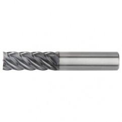 1x1x2-1/4x5 5FL Square Carbide End Mill-Round Shank-AlTiN - Eagle Tool & Supply