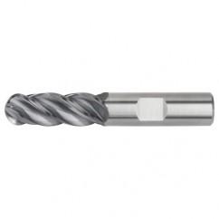 1/2x1/2x1x3 Ball Nose 4FL Carbide End Mill-Weldon Shank-AlTiN - Eagle Tool & Supply