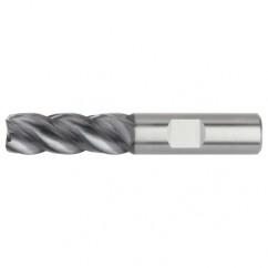 1x1x1-1/2x4 .030R 4FL Carbide End Mill-Weldon Shank-AlTiN - Eagle Tool & Supply