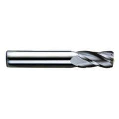 3/8 Dia. x 2-1/2 Overall Length 4-Flute .015 C/R Solid Carbide SE End Mill-Round Shank-Center Cut-AlTiN - Eagle Tool & Supply